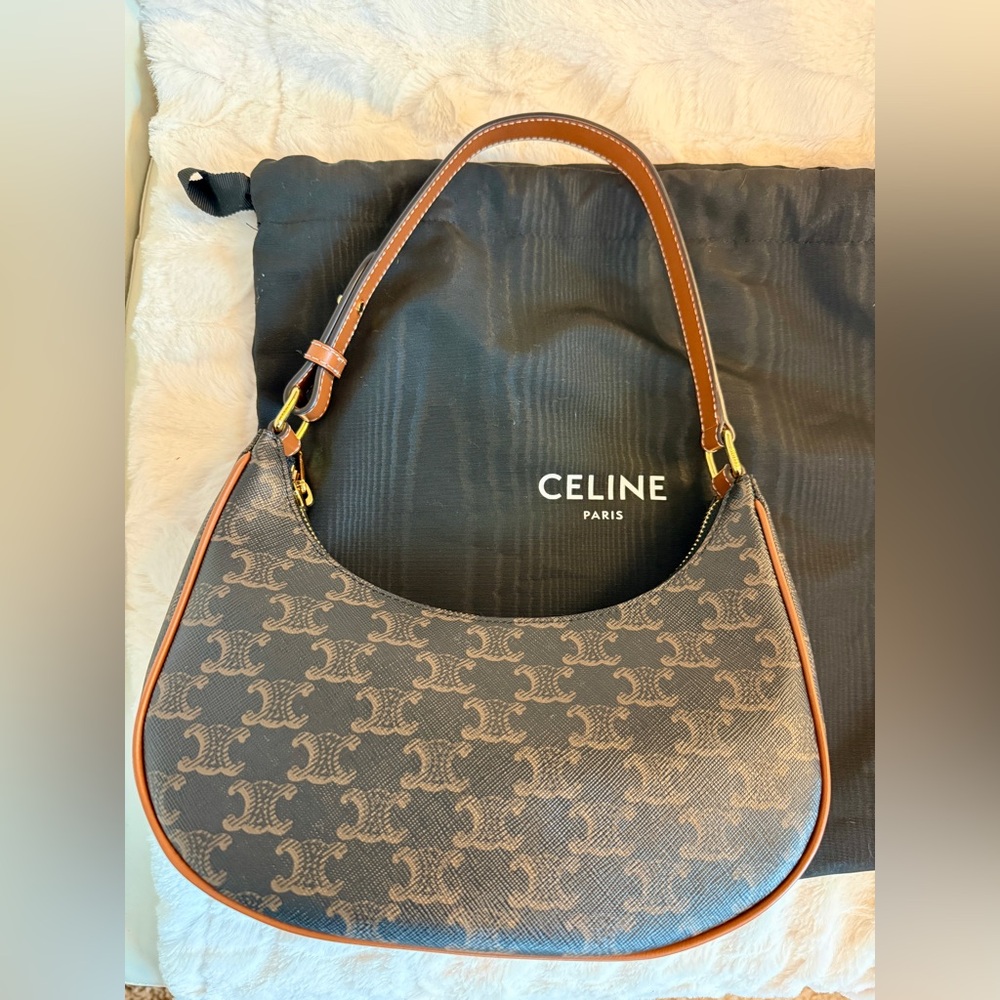 Celine Ava Bag in Triomphe Canvas Regular Size
